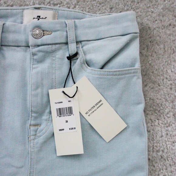 NEW 7 for All Mankind UHR High Rise Light Wash Skinny Ankle Denim Jeans, Size 26 - Picture 6 of 11